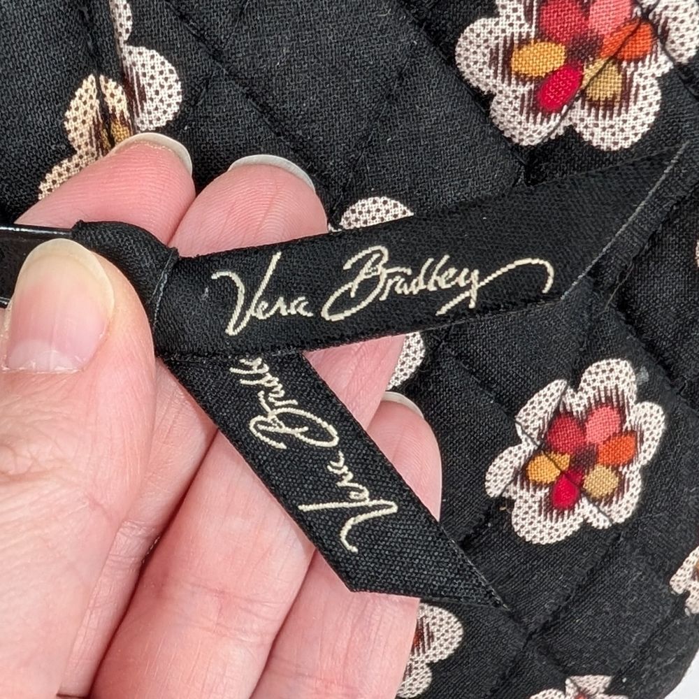 Vera Bradley Black Red Floral Retired Audrey Pirouette Zip Tote Shoulder Bag - Picture 4 of 9